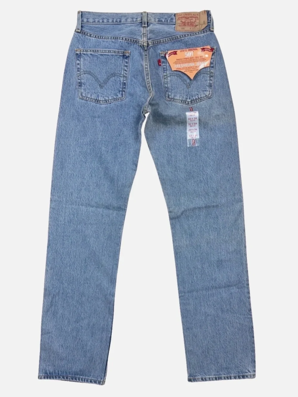 Vintage Levis 501 Straight Fit 32X34 Light Wash Denim Jeans NWT Can Fit 30 31 W